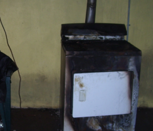 fire damaged stove