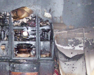 interior kitchen fire damage photo