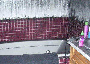 heavy soot from a fire disaster